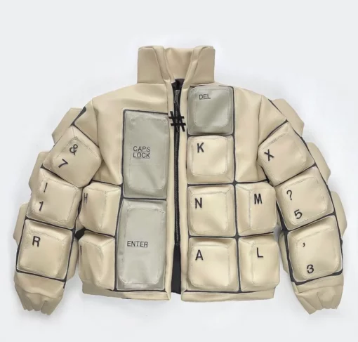 “The Tech Elegance: Keyboard Puffer Jacket”