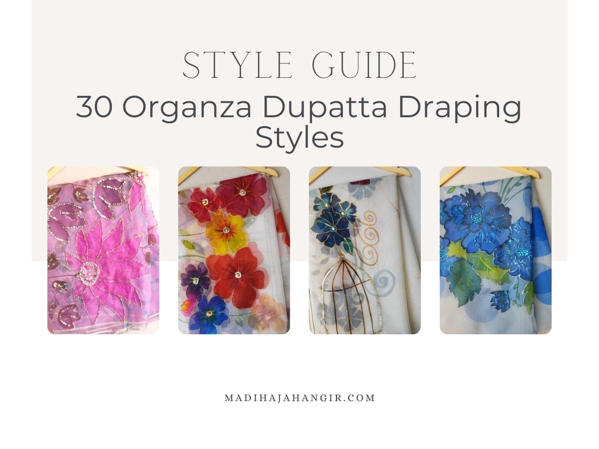 30 Organza Dupatta Draping Styles