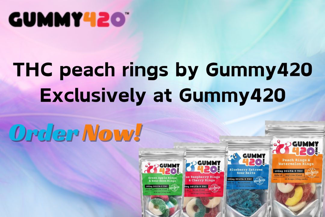 THC peach rings by Gummy420 Exclusively at Gummy420