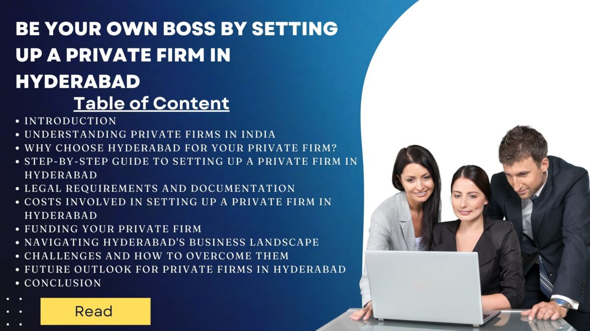 Be Your Own Boss by Setting Up a Private Firm