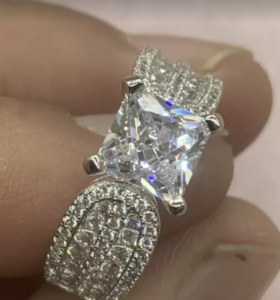 2ct Princess Cut White Sapphire Engagement Ring