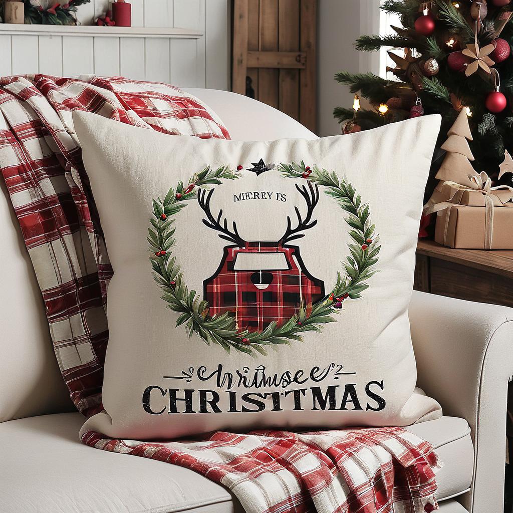 Christmas Pillow Covers for a Woodland Holiday Theme