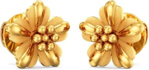 solid gold stud earrings flat back