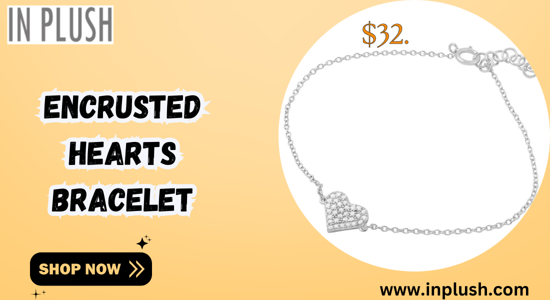 Sterling Silver 925 Rhodium Plated CZ Encrusted Hearts Bracelet: A Timeless Elegance