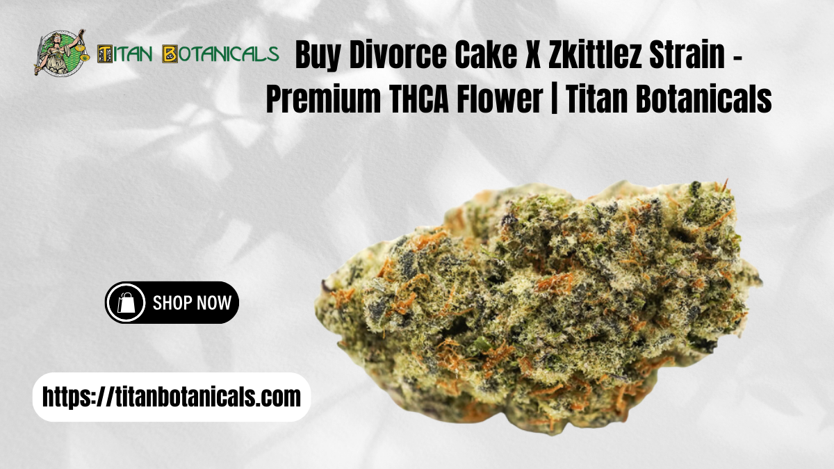 Buy Divorce Cake X Zkittlez Strain – Premium THCA Flower | Titan Botanicals