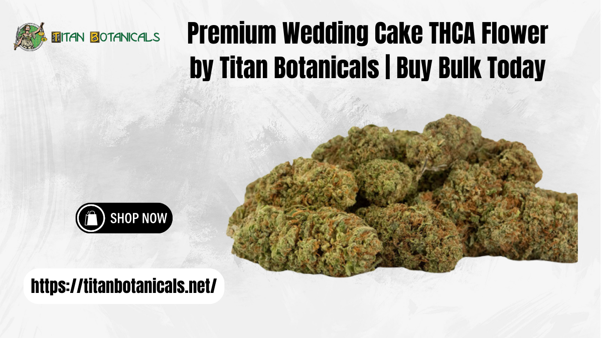 Premium Wedding Cake THCA Flower by Titan Botanicals | Buy Bulk Today