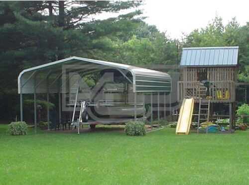 Double wide metal carport