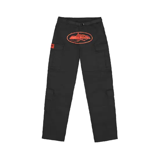 Corteiz Guerillaz Cargos Black Red