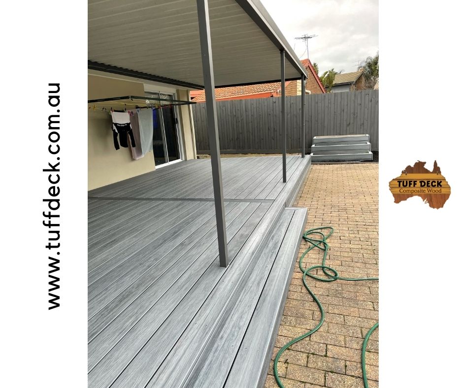 white composite decking