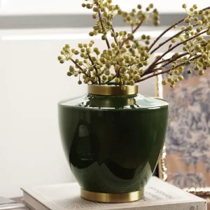 green flower vase 