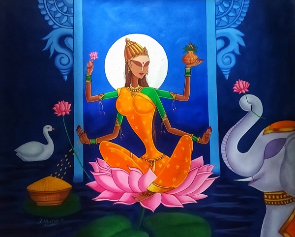 What are the Most Popular Maa Lakshmi Paintings trending on Social Media?