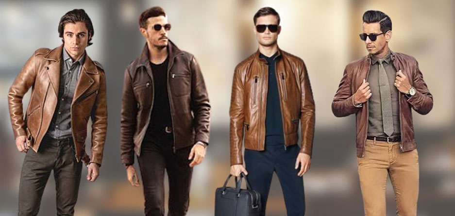 Brown leather jackets