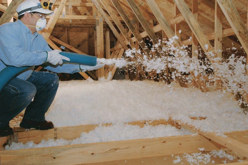 Blown-in attic insulation