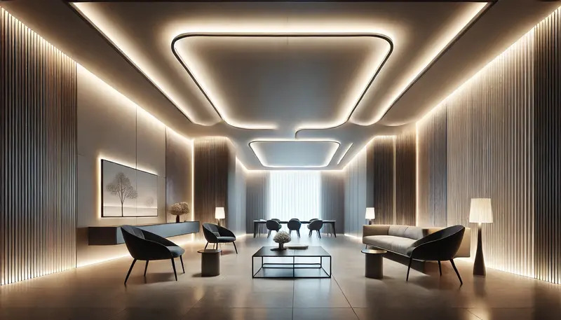 stretch ceiling lighting