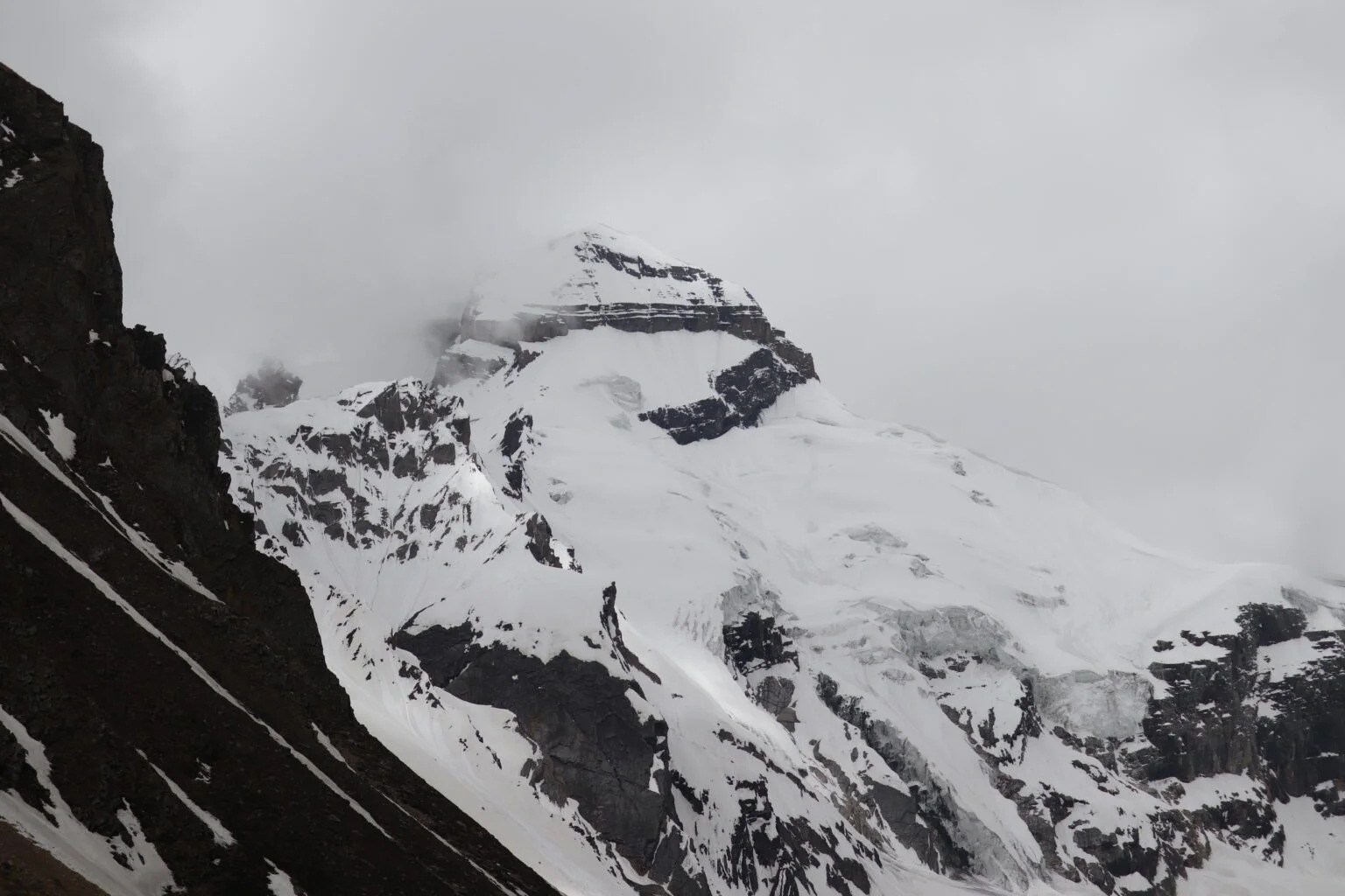 A misty morning in the Himalayan valleys en route to Adi Kailash.