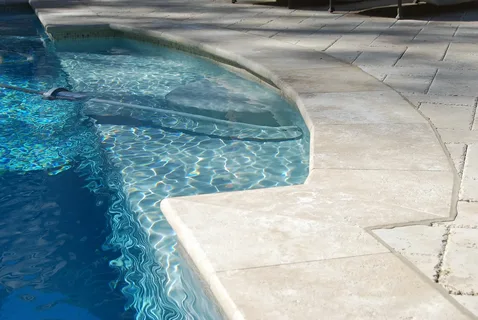 travertine pool coping